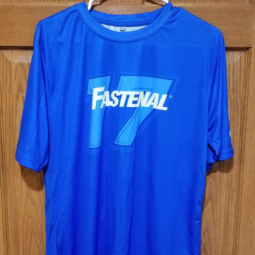 Excel Images Fastenal NASCAR #17 Men's XL Blue Short Sleeve T-Shirt Shirt NWOT